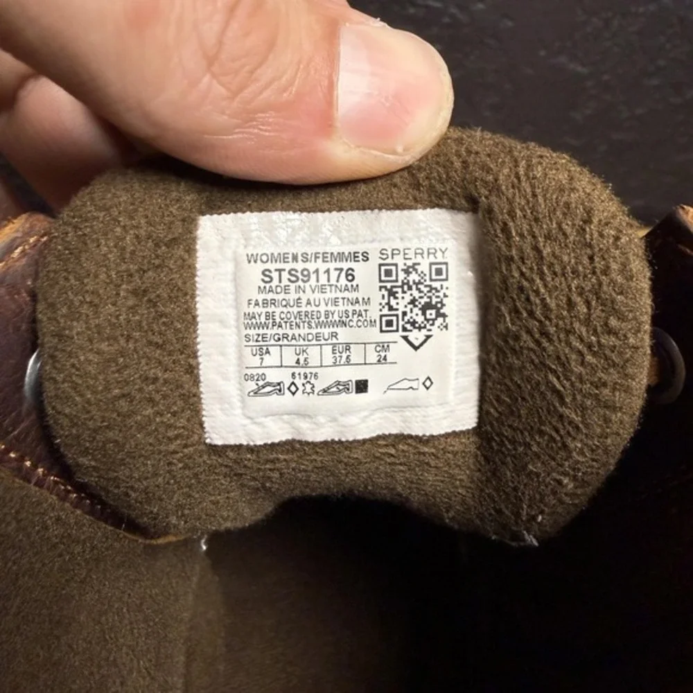 Sperry Saltwater STS91176 Brown Leather Rubber‎ Duck Boots Womens Size 7